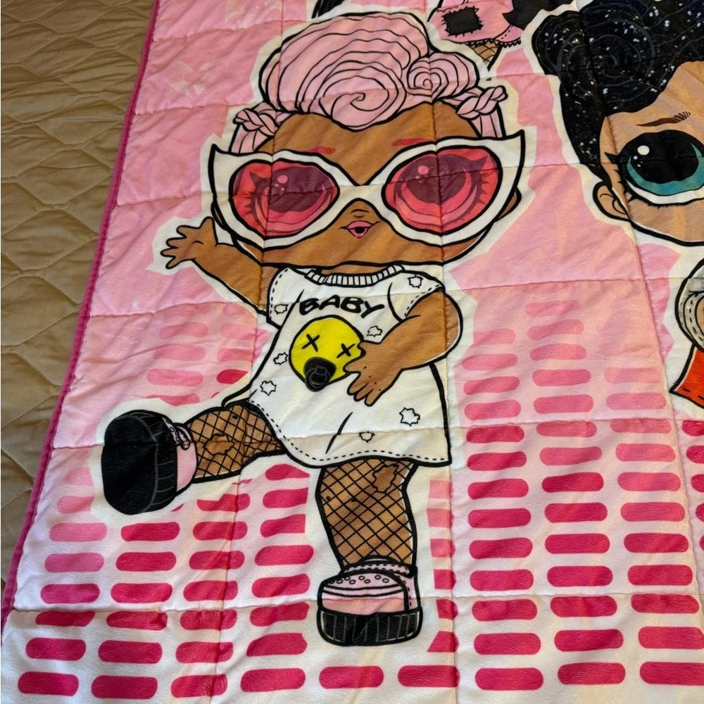 LOL Surprise MGA 40”W 59” Pink Weighted Gentle Hug Blanket Throw